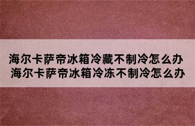 海尔卡萨帝冰箱冷藏不制冷怎么办 海尔卡萨帝冰箱冷冻不制冷怎么办